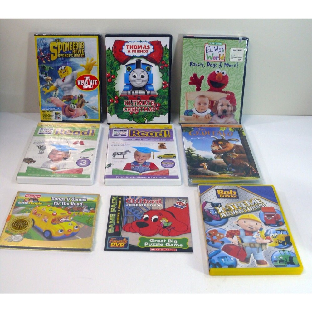 Young Kids DVD bundle Educational & Movies Elmo Spongebob baby read Thomas Bobs